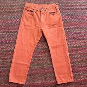 501 DESERT ORANGE CLASSIC BUTTON FLY LEVIS JEANS